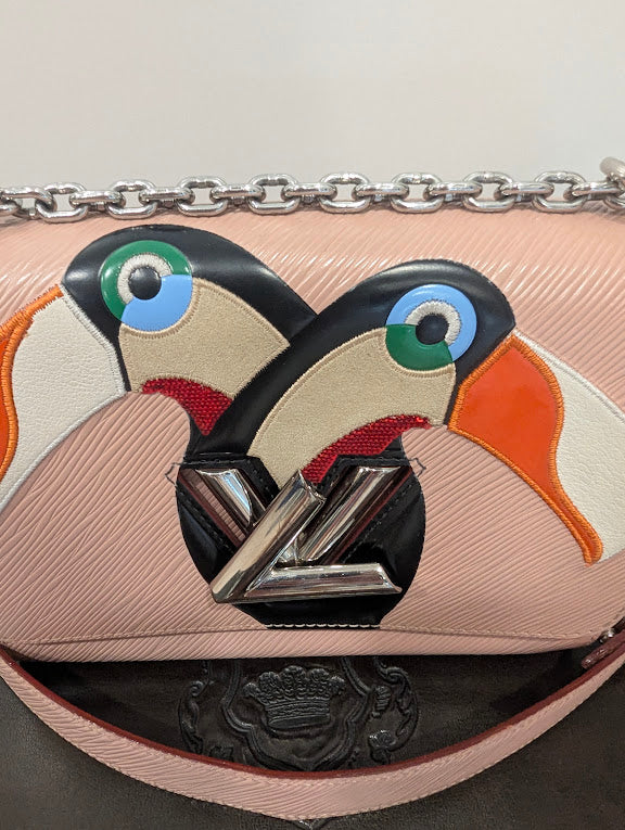 Louis Vuitton Limited Edition Exotic Toucan Birds Twist MM in Crystal Pink