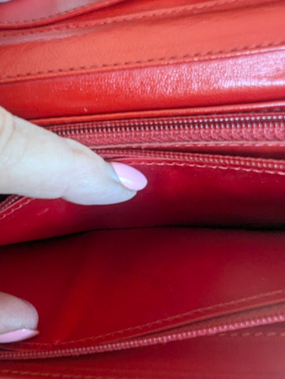 Chanel Quilted Chain Clutch Flap Red