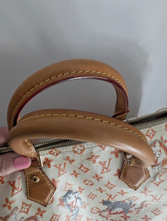 Louis Vuitton x Grace Coddington Catogram Monogram Canvas Speedy 30 Bandouliere