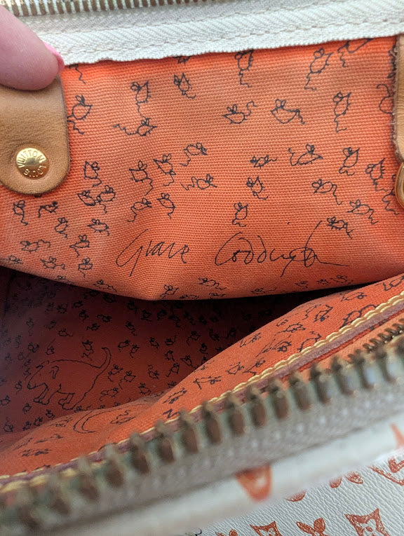 Louis Vuitton x Grace Coddington Catogram Monogram Canvas Speedy 30 Bandouliere