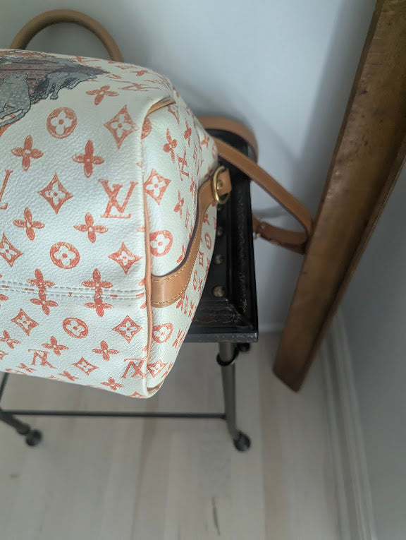 Louis Vuitton x Grace Coddington Catogram Monogram Canvas Speedy 30 Bandouliere