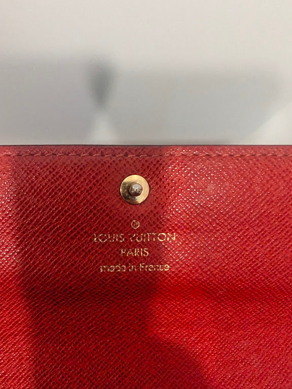 Louis Vuitton Limited Edition Monogram Groom Sarah Wallet with "Bell Boy" Red and White Stripes