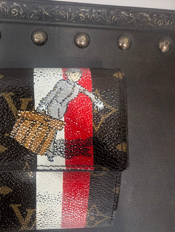 Louis Vuitton Limited Edition Monogram Groom Sarah Wallet with "Bell Boy" Red and White Stripes