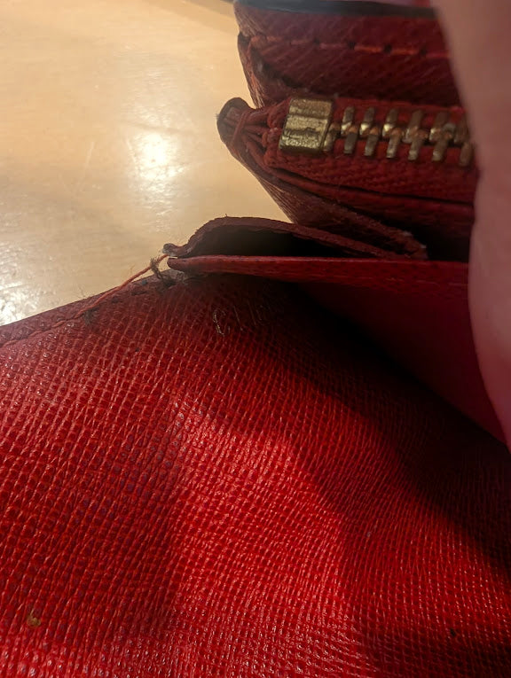 Louis Vuitton Limited Edition Monogram Groom Sarah Wallet with "Bell Boy" Red and White Stripes