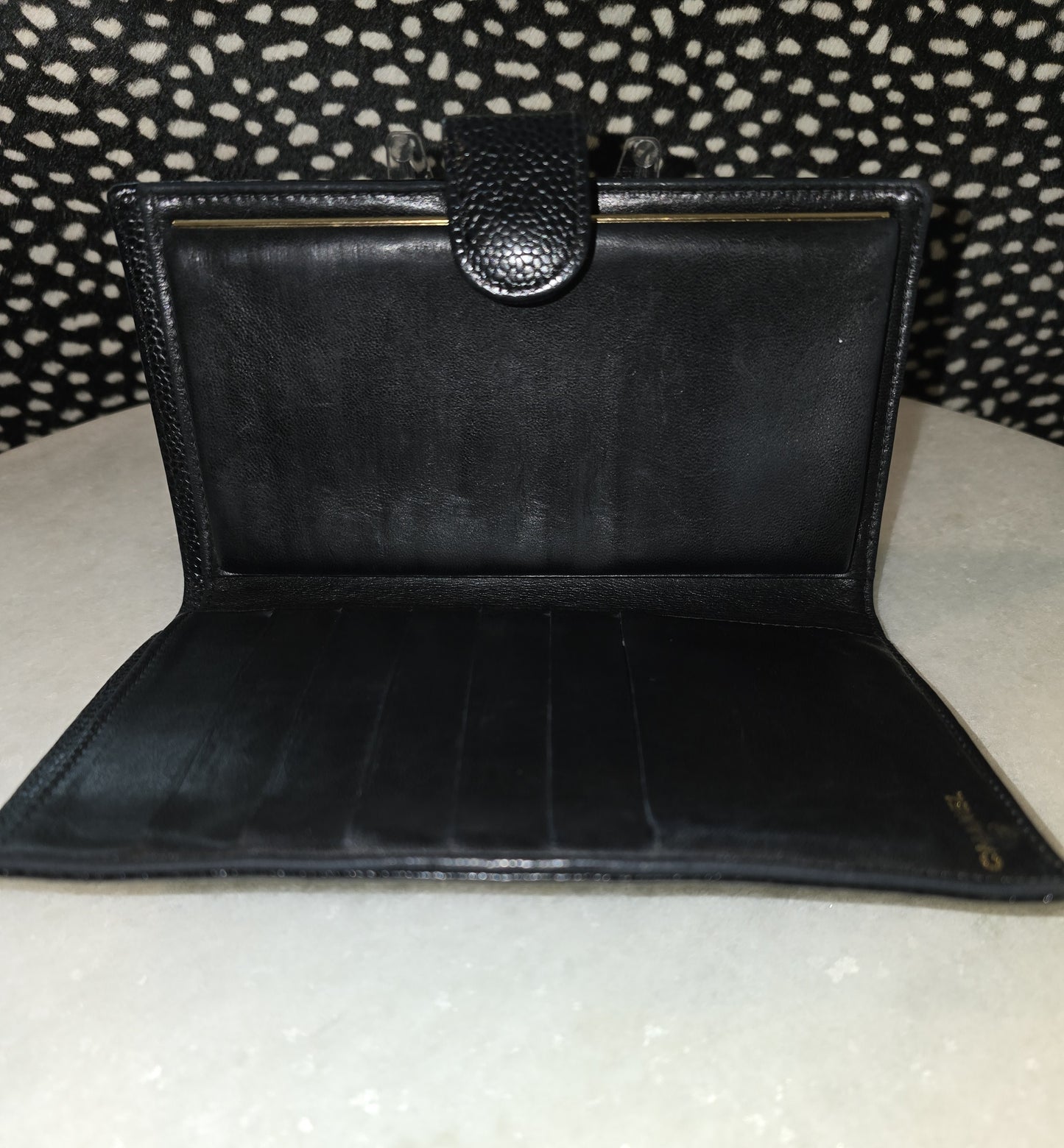 Chanel CC Black Pebble Leather Wallet