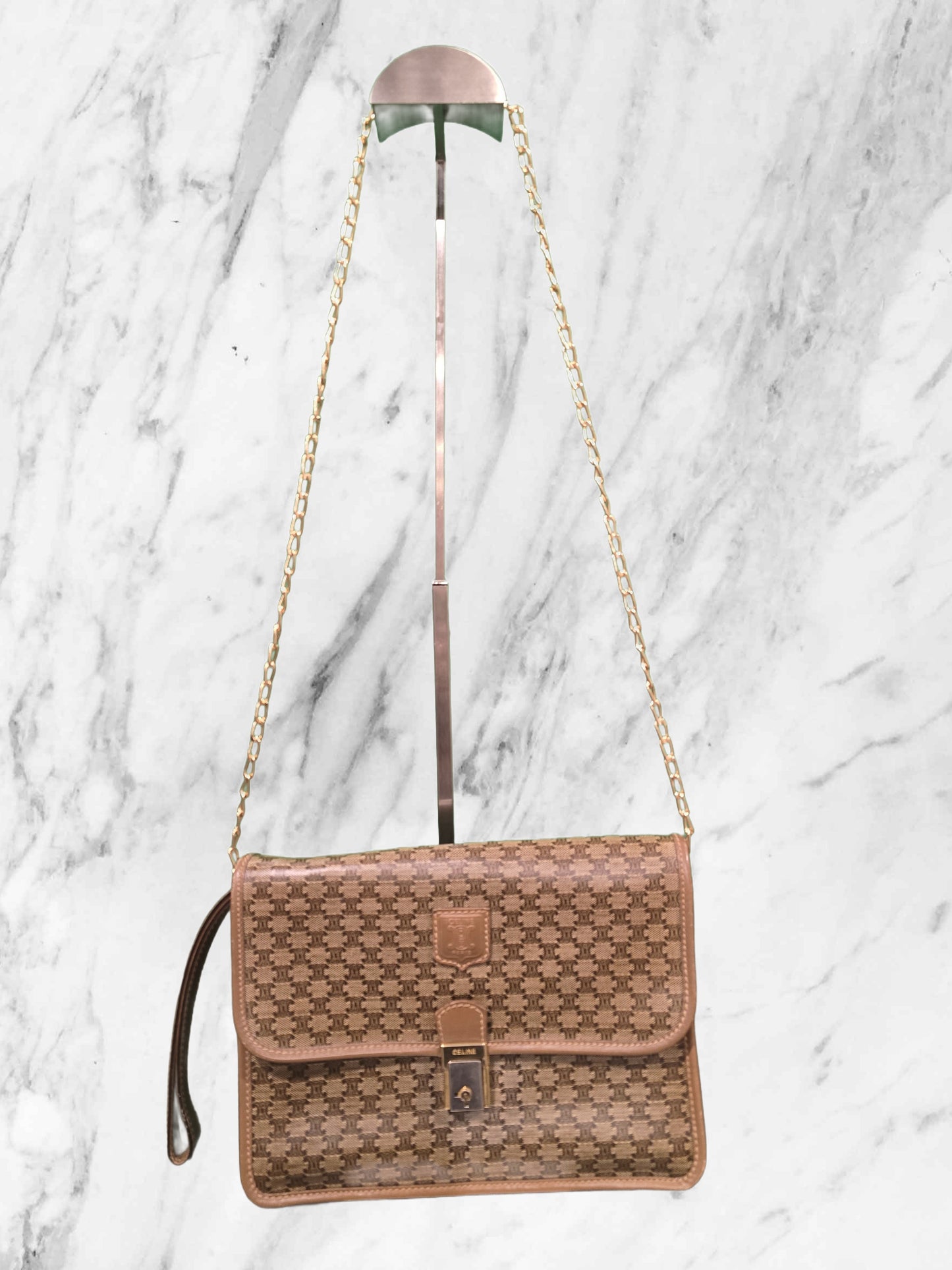 Celine Macadam Leather Clutch
