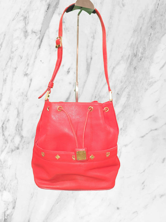 MCM Red Bucket Bag