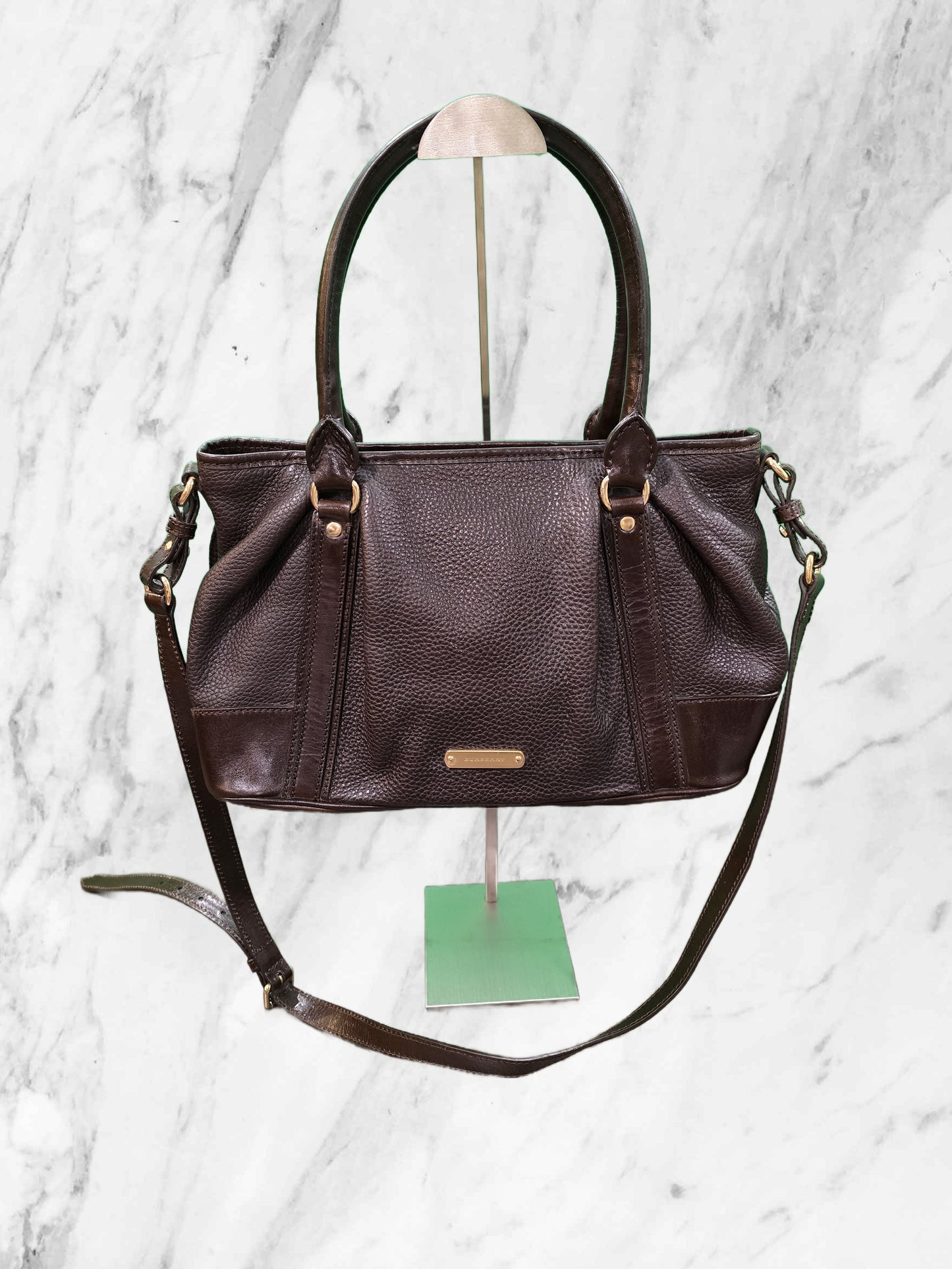 Burberry Brown Leather Two-Way Handbag