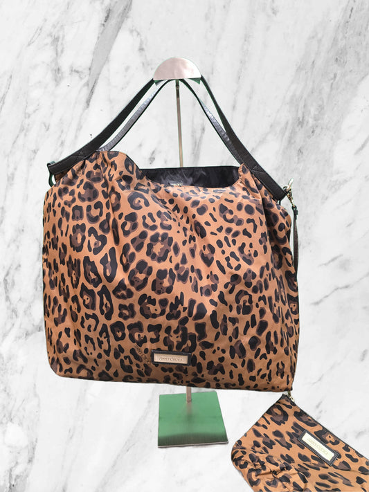 Jimmy Choo Nylon Leopard Tote