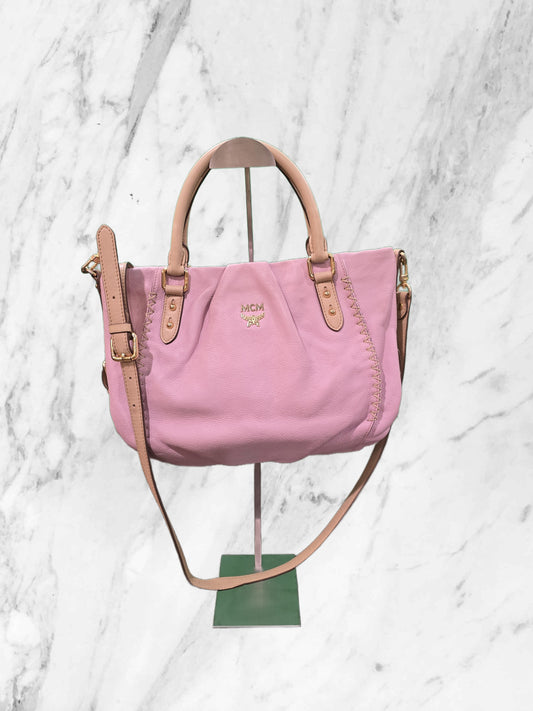MCM Leather Pink/Beige Two-Way Bag