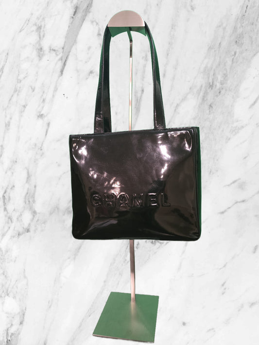 Chanel Black Patent LAX Tote