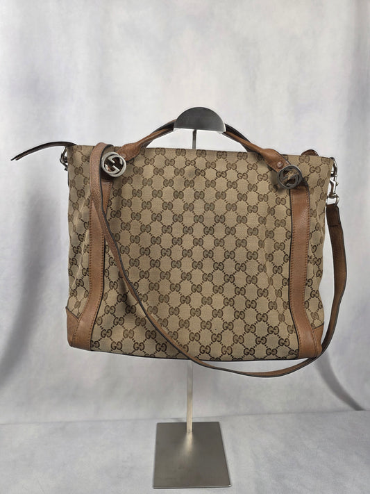 GUCCI MISS GG MEDIUM CANVAS TOTE BAG