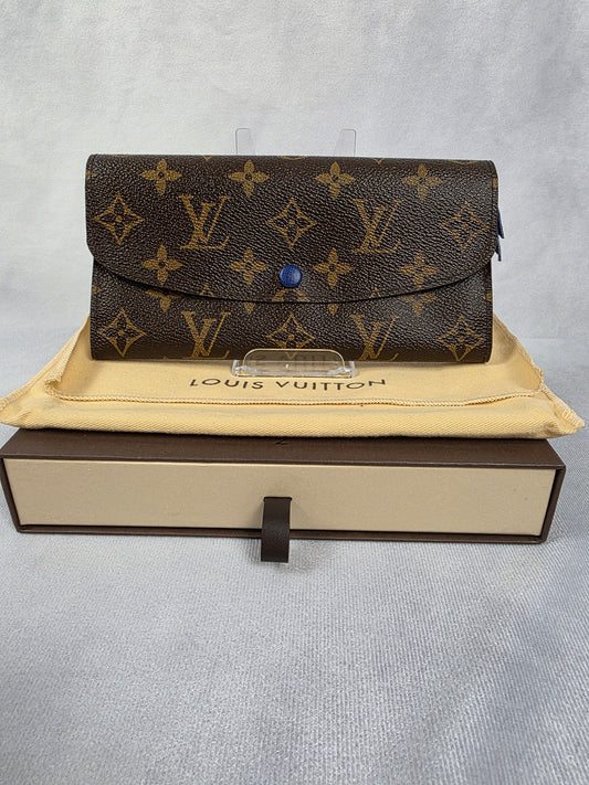 LOUIS VUITTON EMILIE MONOGRAM WALLET WITH BLUE ACCENTS
