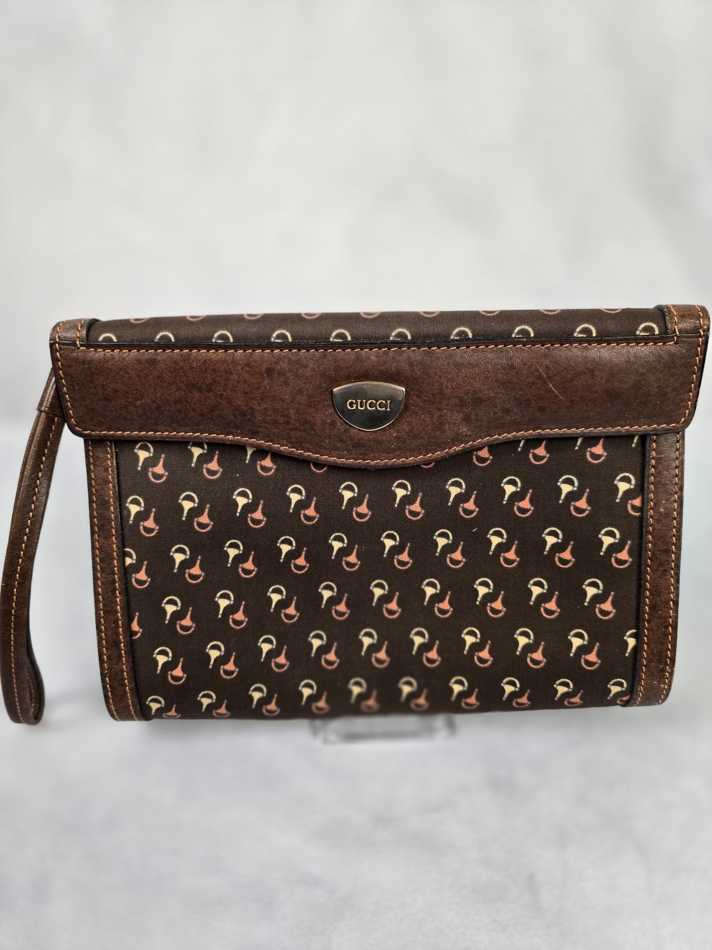 Gucci Vintage Brown Clutch / Cosmetic Pouch