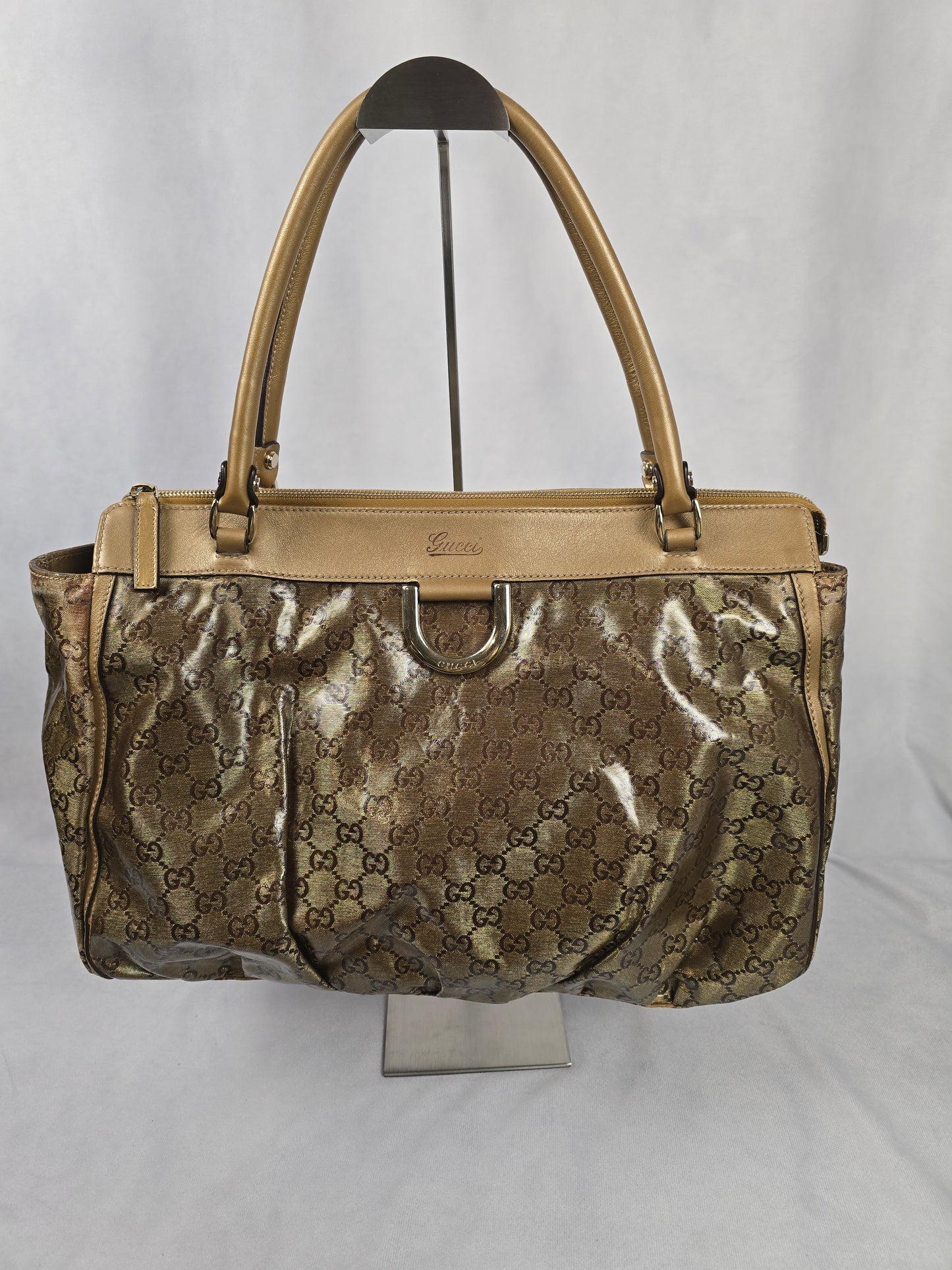 Gucci Brown GG Crystal Top Handle Bag