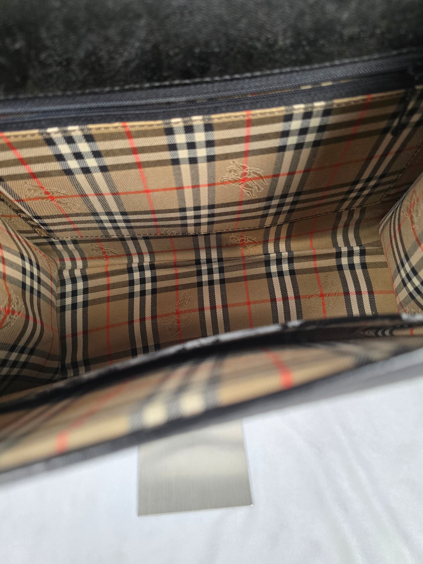 Burberry Black Leather Two-Way Handbag