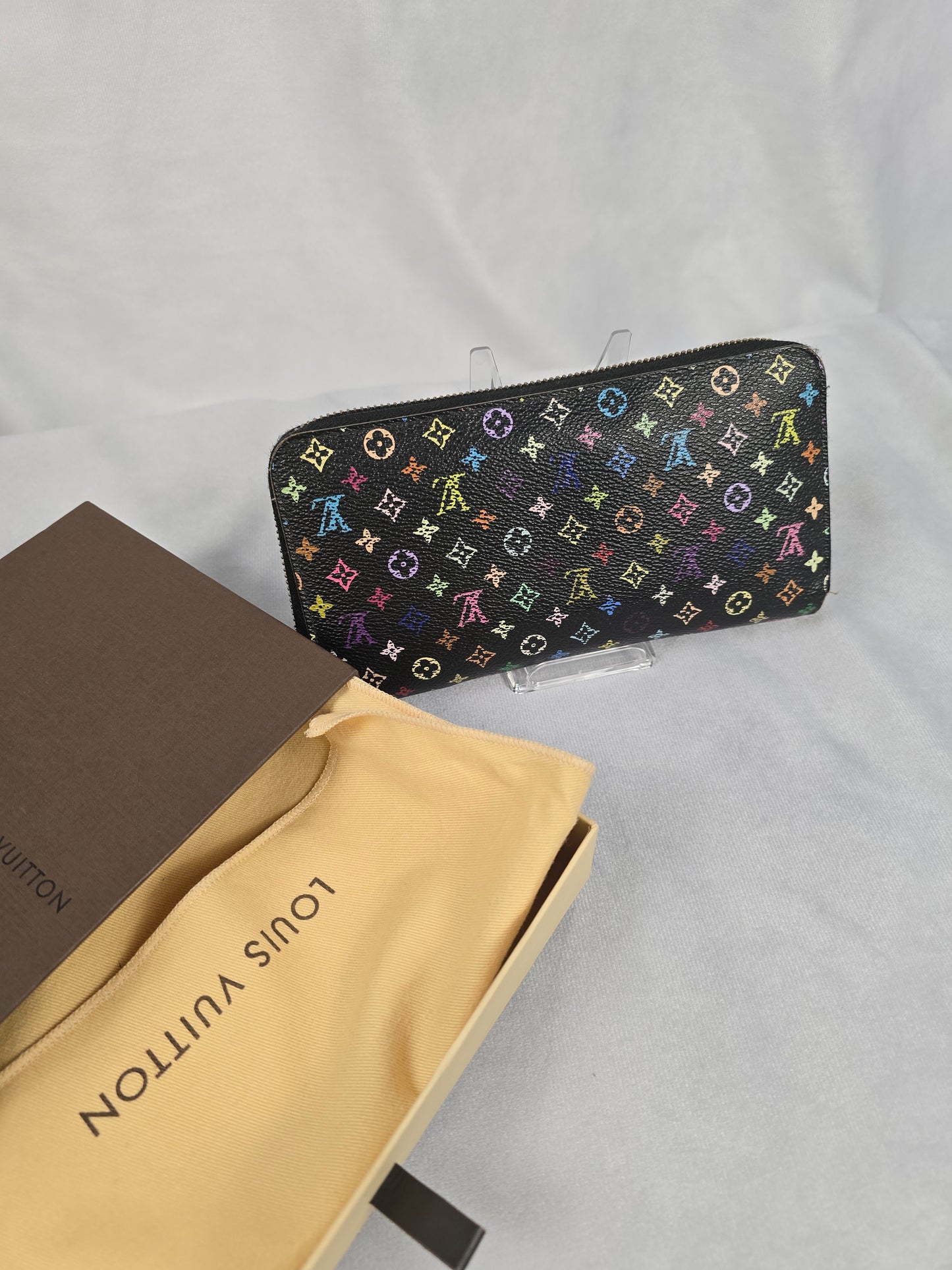 Louis Vuitton Murakami Black Zippy Wallet