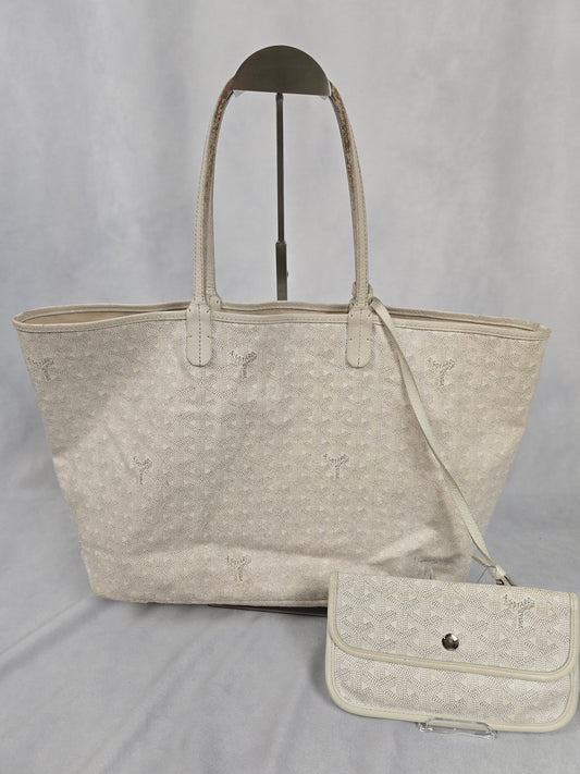 Goyard White Tote with mini