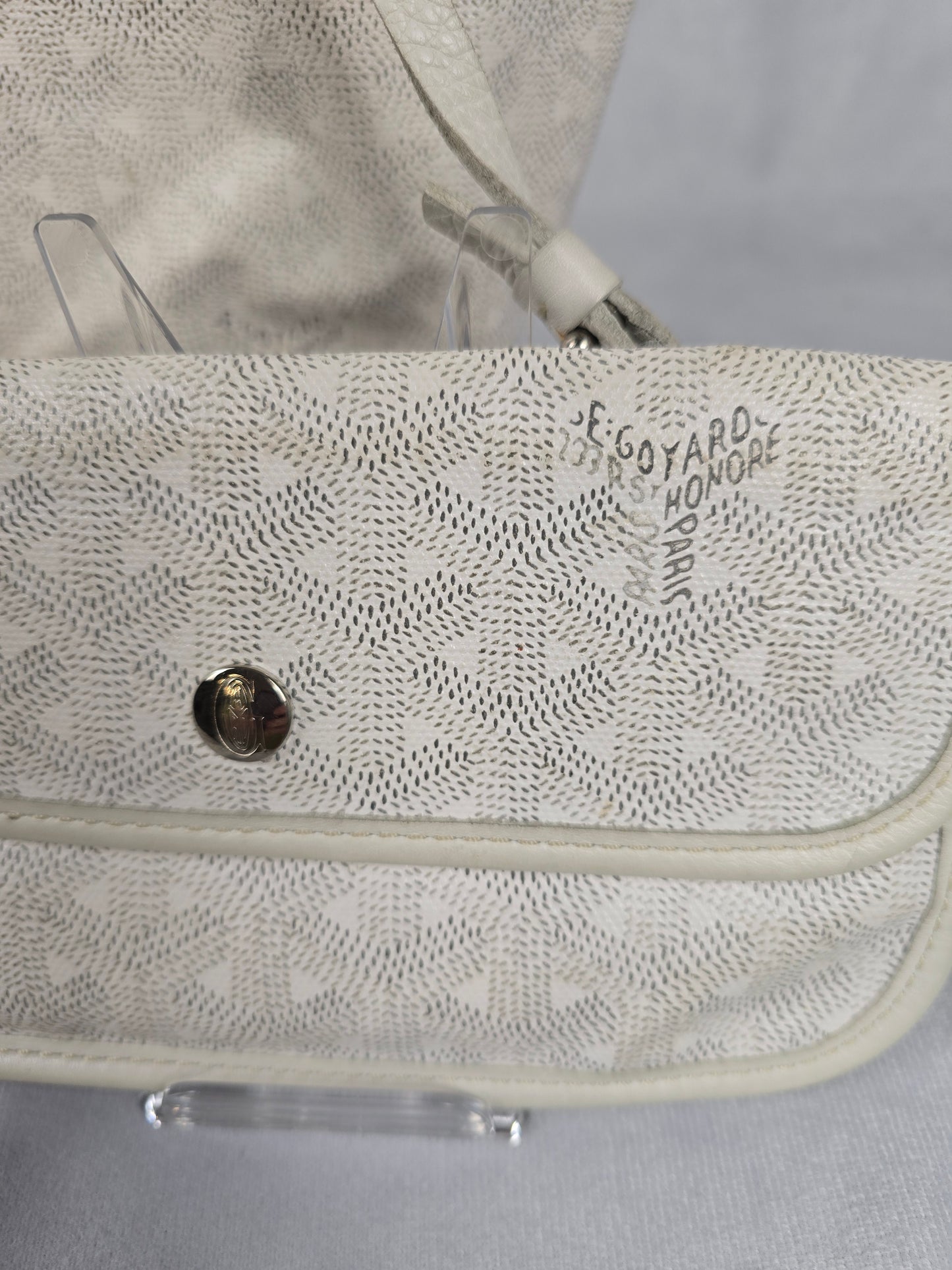 Goyard White Tote with mini