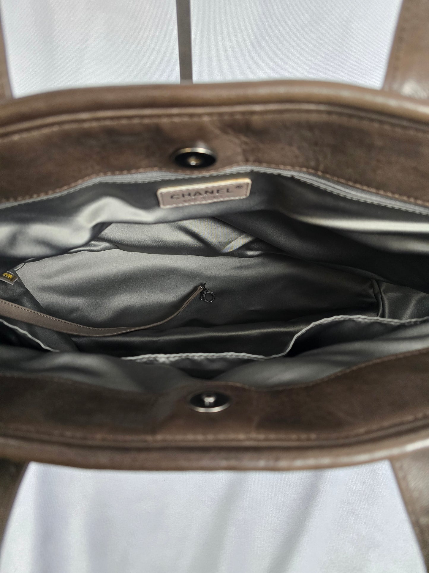 Chanel Large Quilted Chocolate Leather Tote