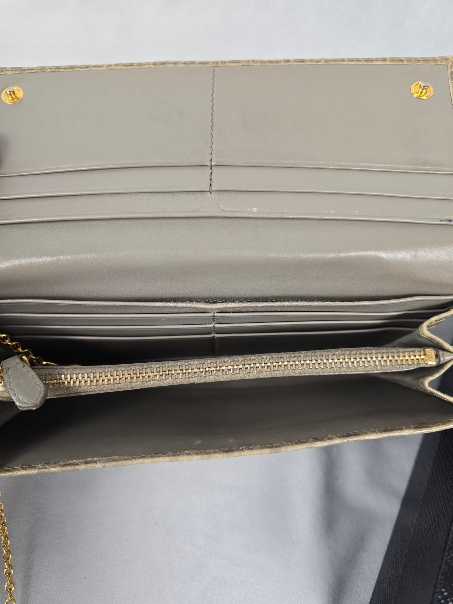 Prada Croc-Embossed Leather Long Wallet