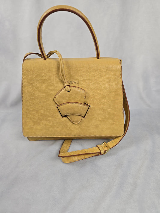 Loewe Yellow Leather Two-Way Handbag