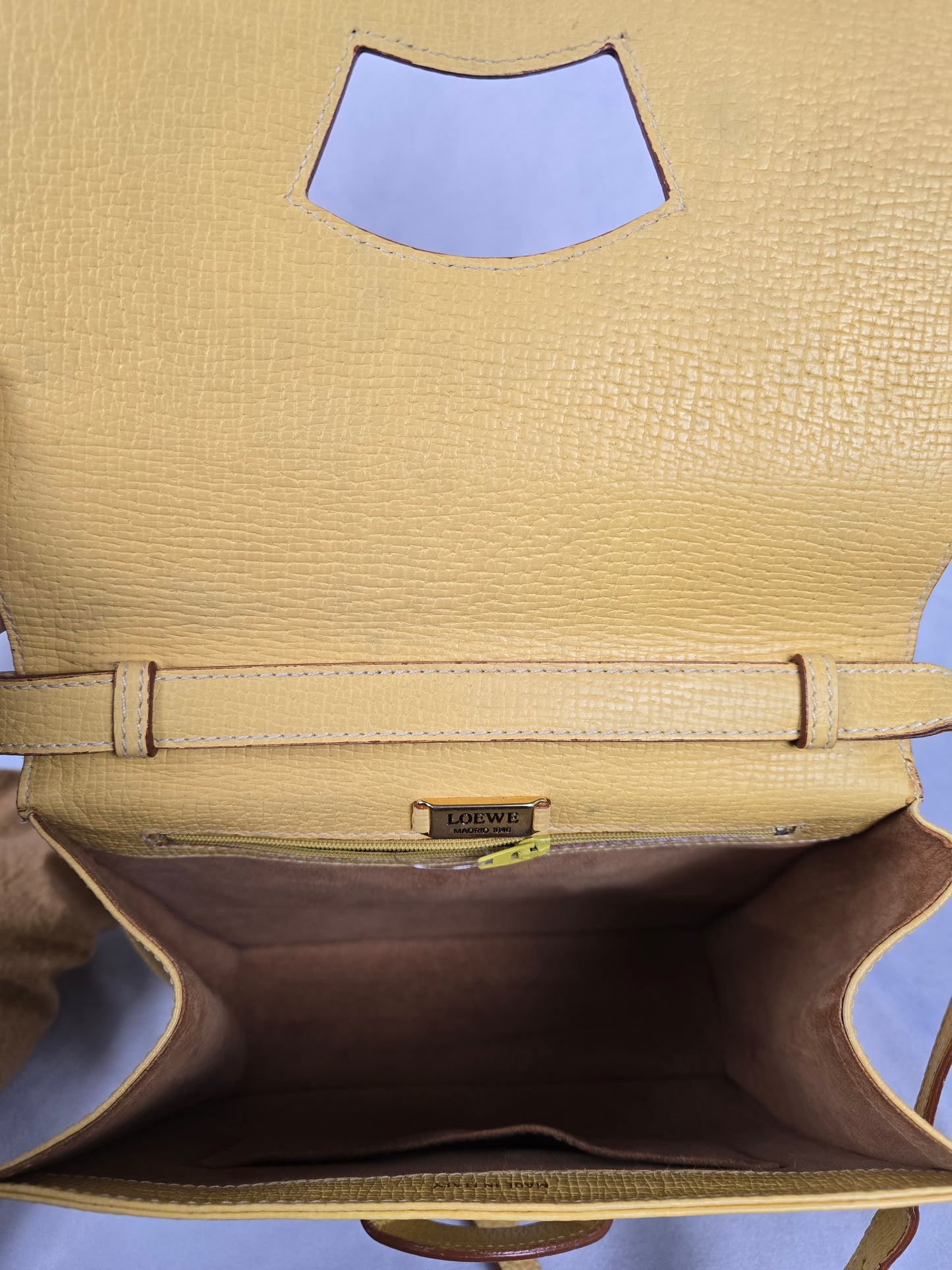 Loewe Yellow Leather Two-Way Handbag