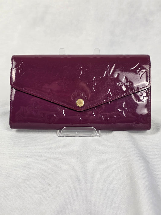 LOUIS VUITTON VERIS MONOGRAM SARAH WALLET PLUM W/CHAIN