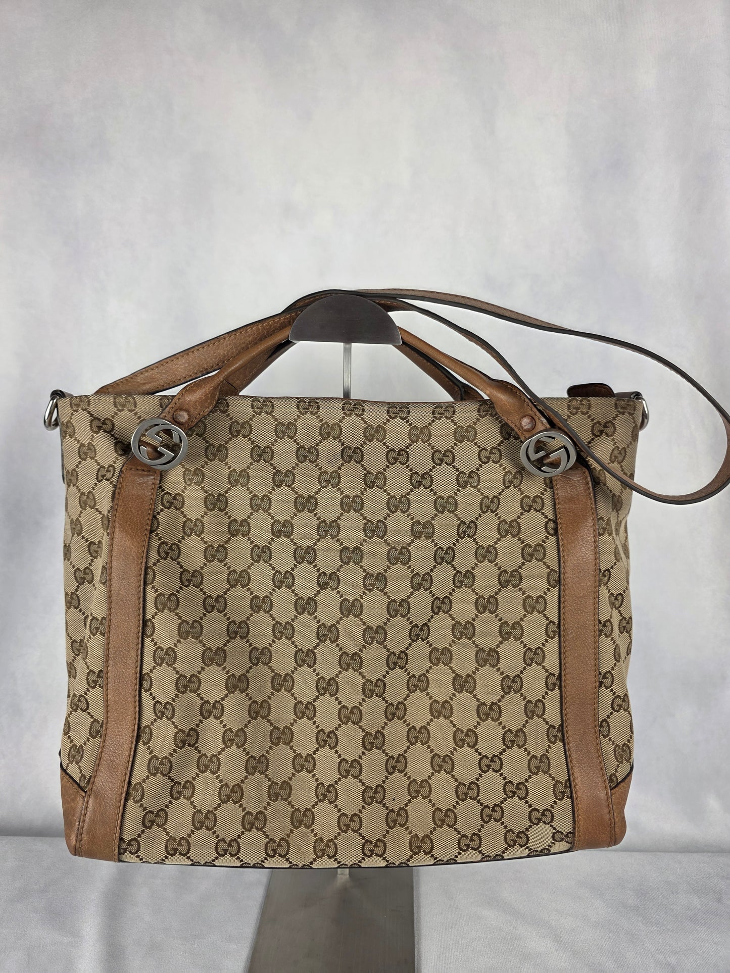 GUCCI MISS GG CONVERTIBLE MEDIUM CANVAS TOTE