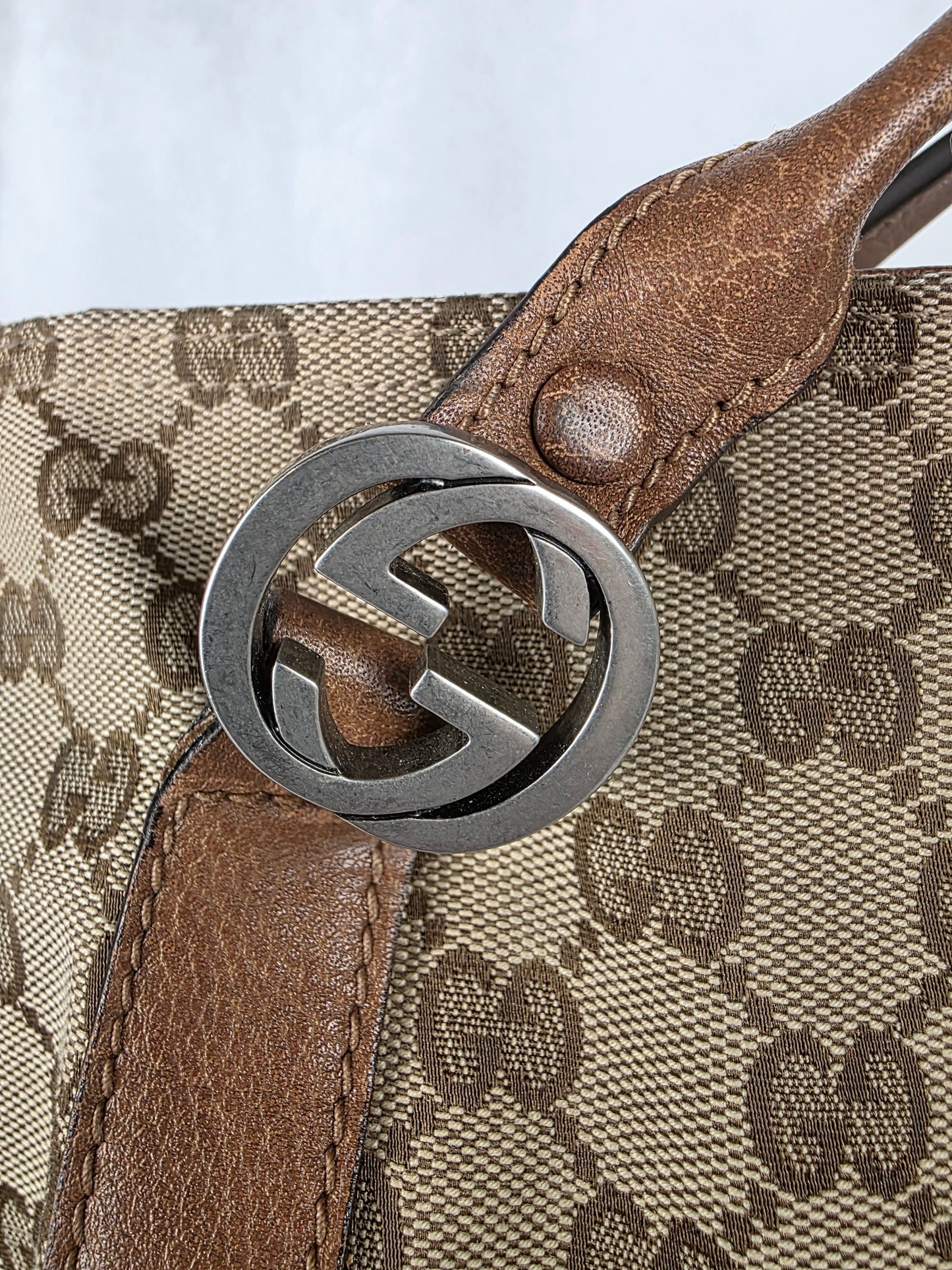 GUCCI MISS GG CONVERTIBLE MEDIUM CANVAS TOTE