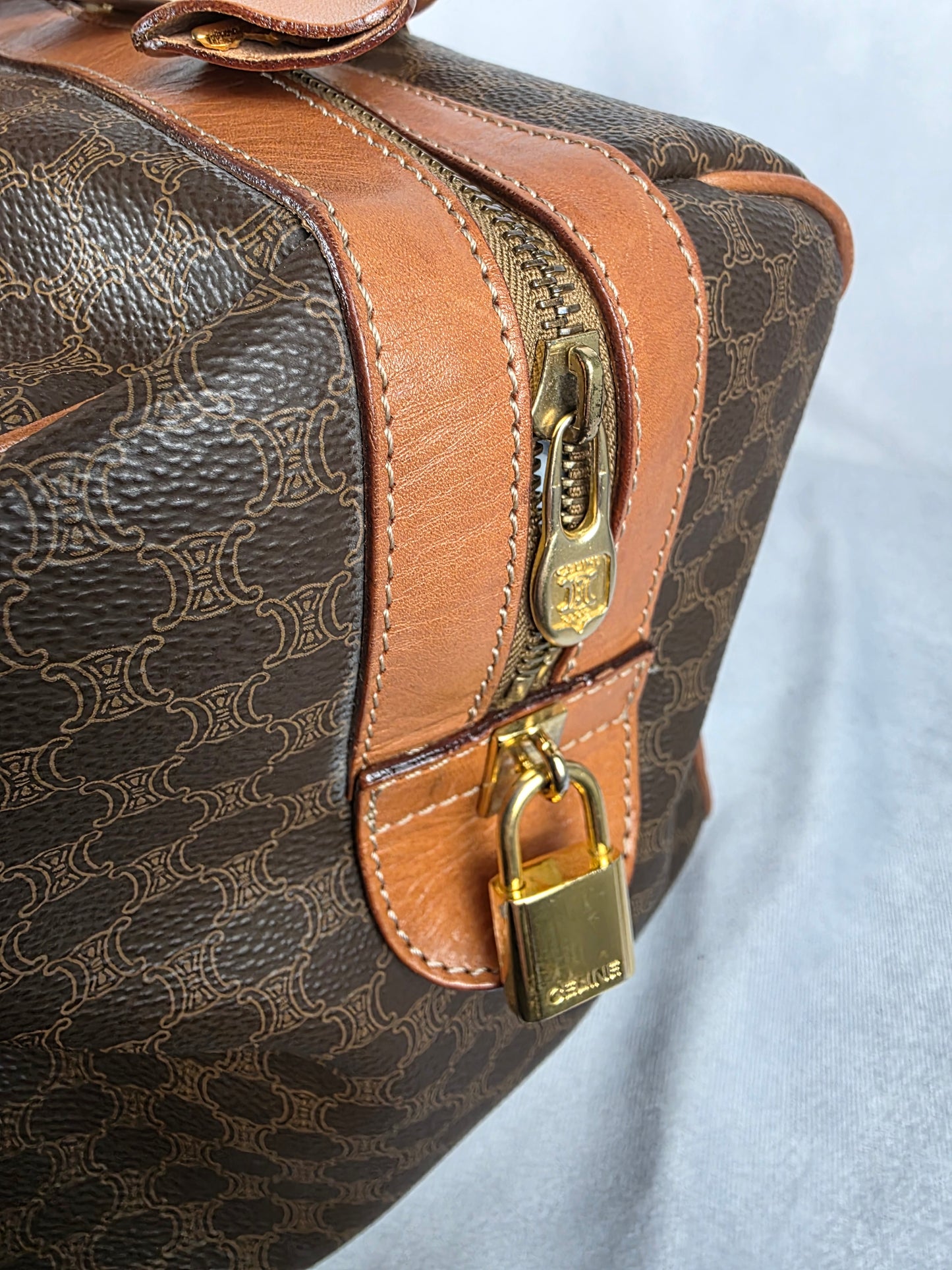 CELINE MACADAM DUFFLE, SIZE 40