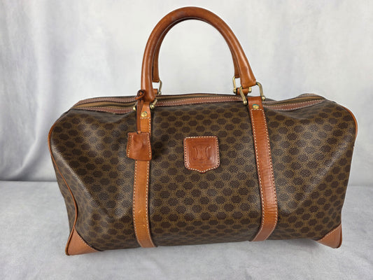 CELINE MACADAM TRAVEL DUFFLE BAG SIZE 40
