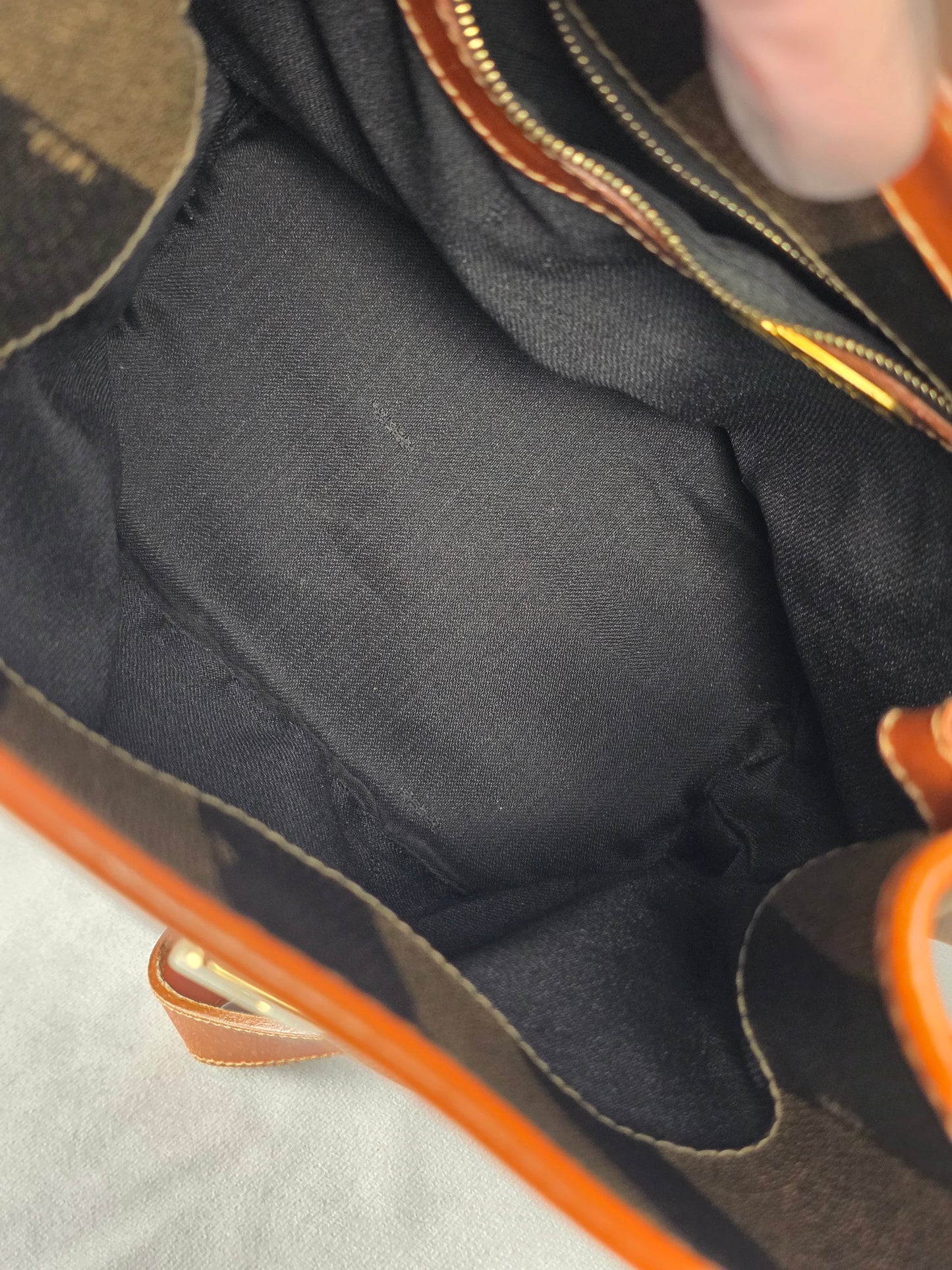 FENDI PEQUIN STRIPED SLING BACKPACK