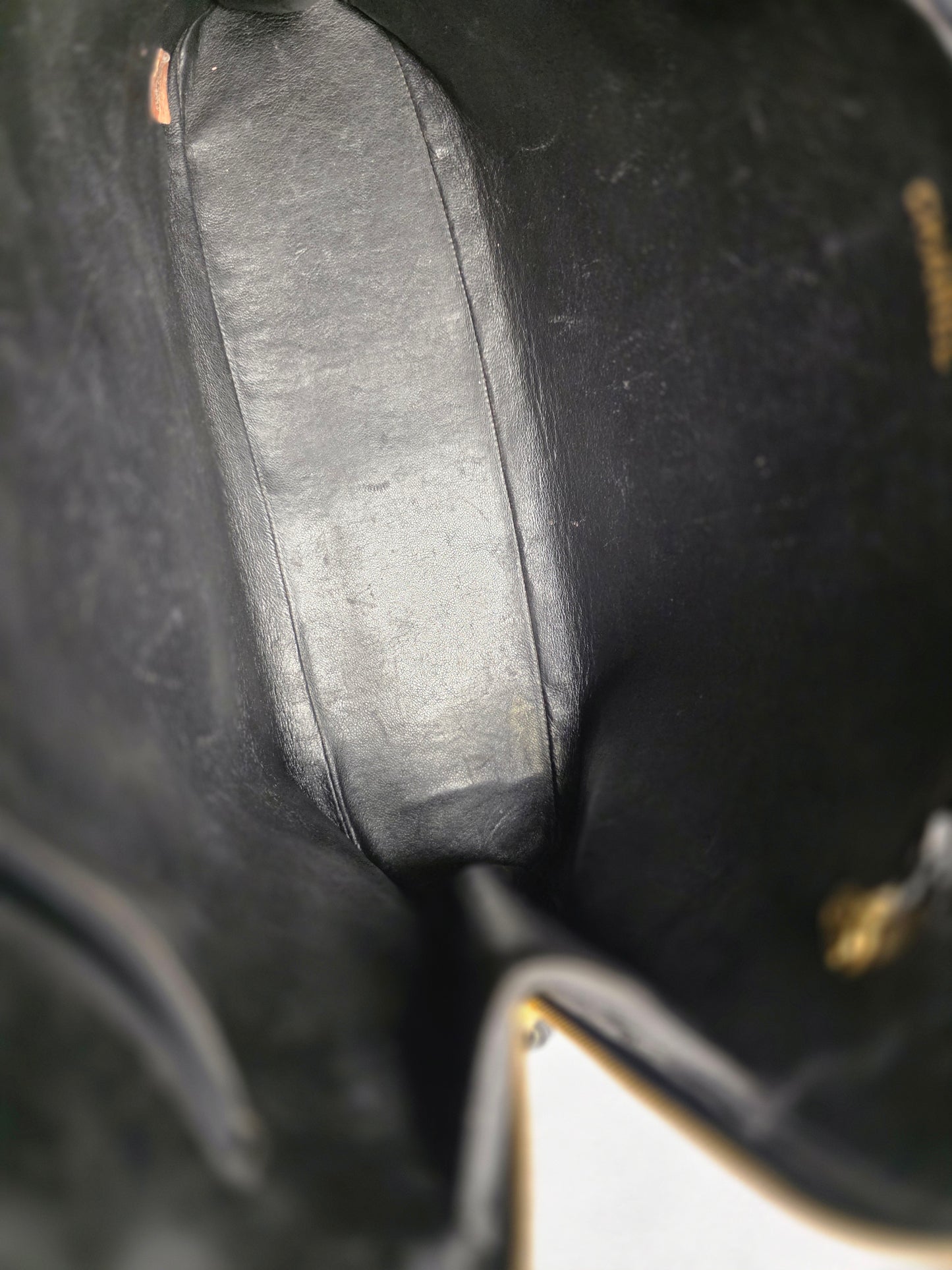 CHANEL VINTAGE COCO MARK BLACK CAVIAR LEATHER SHOULDER BAG