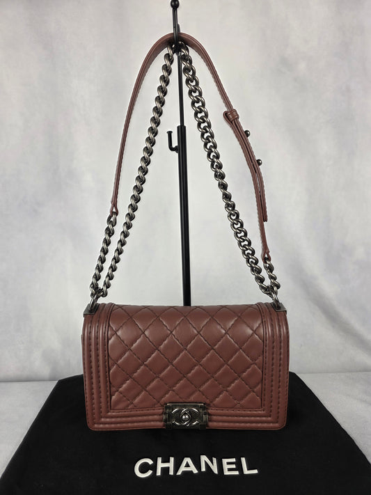 CHANEL QUILTED BRONZE PINK LEBOY OLD MEDIUM