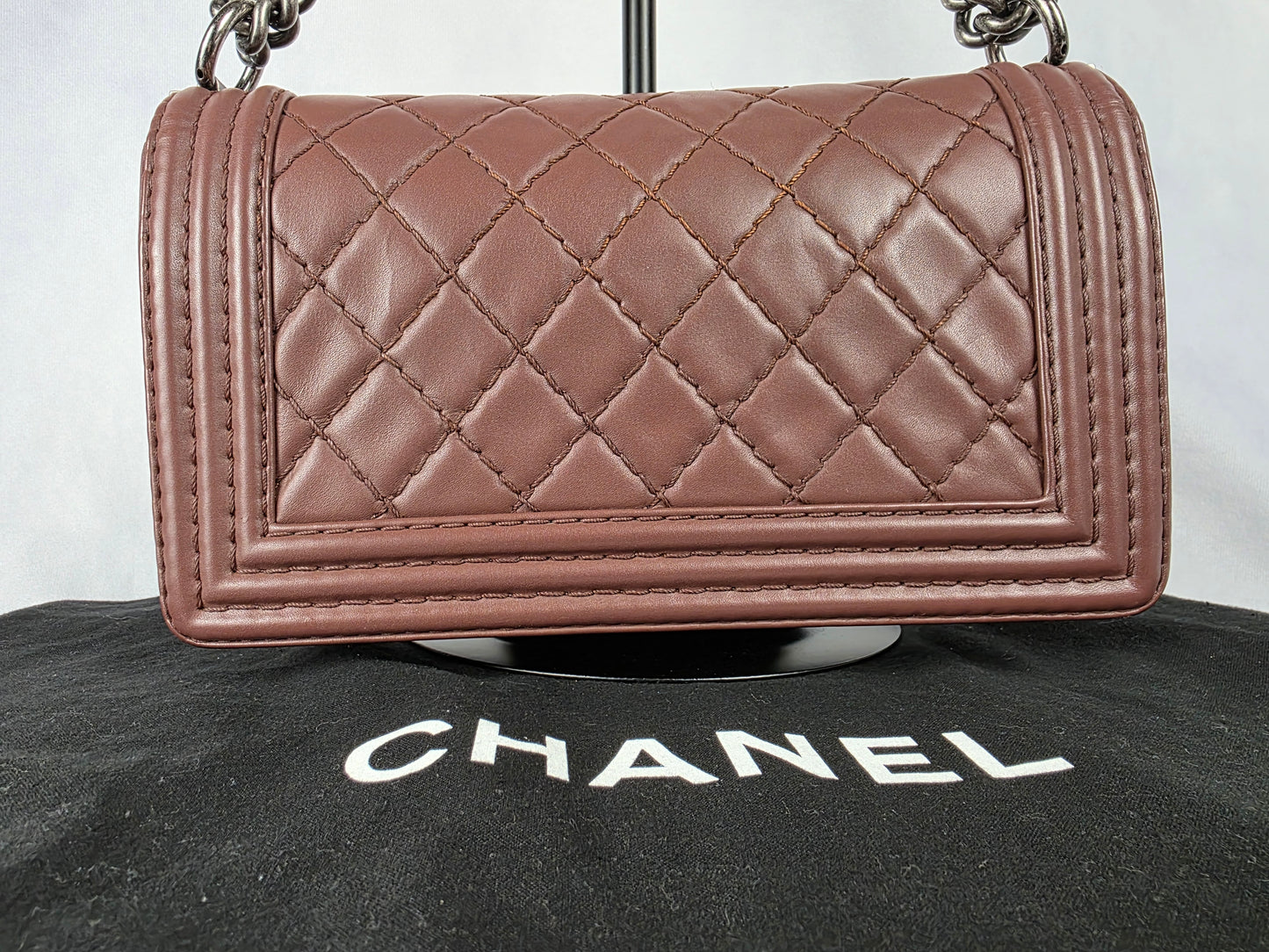 CHANEL QUILTED BRONZE PINK LEBOY OLD MEDIUM