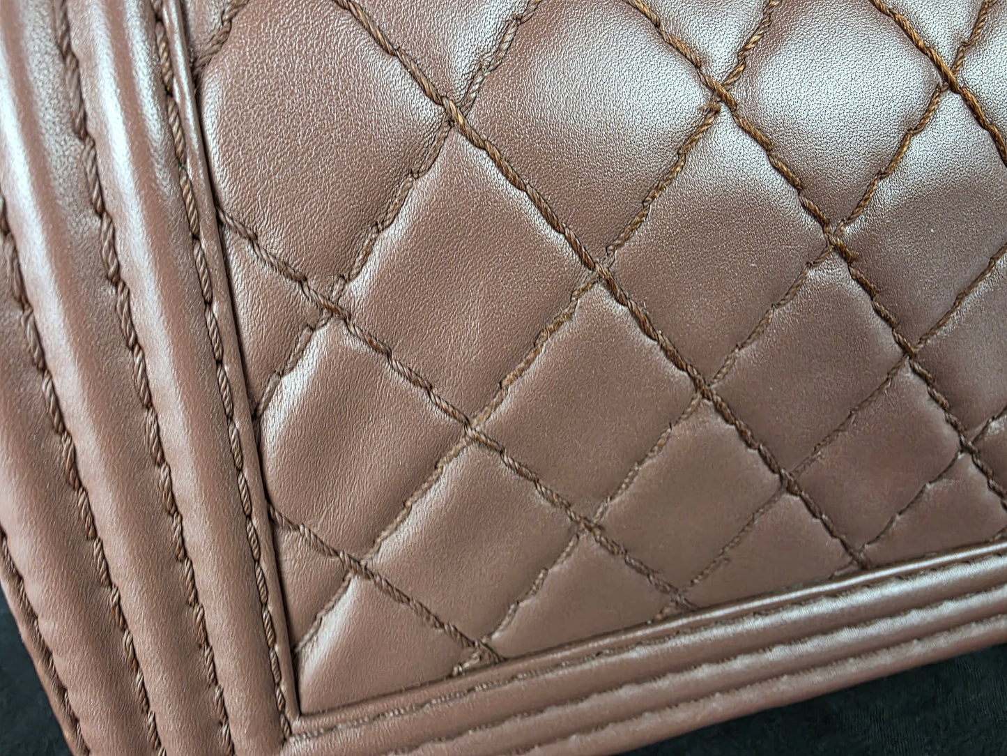 CHANEL QUILTED BRONZE PINK LEBOY OLD MEDIUM