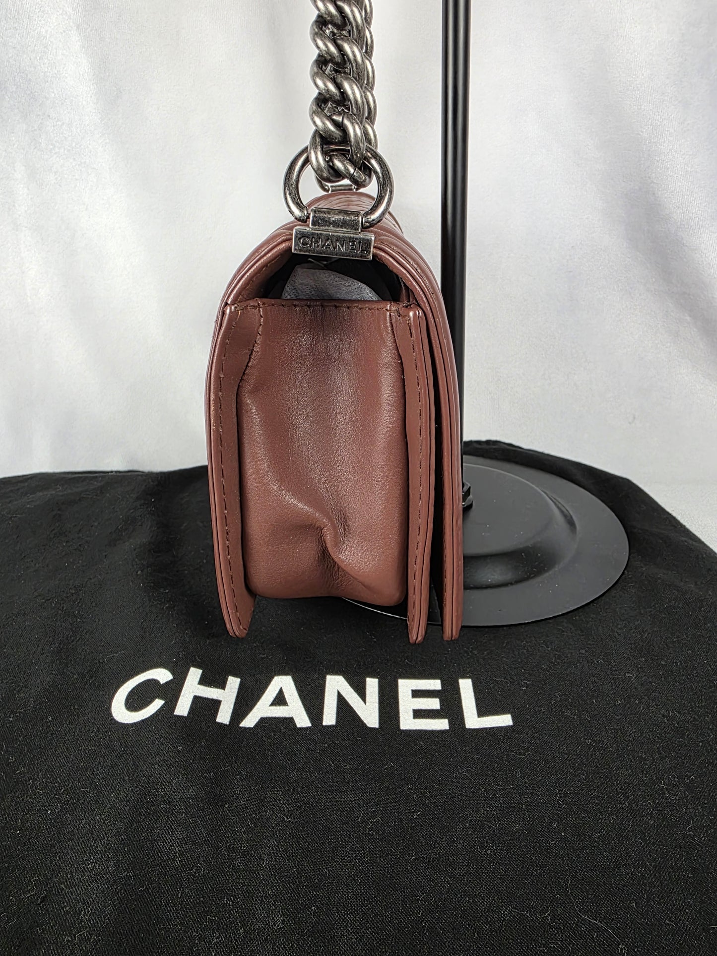 CHANEL QUILTED BRONZE PINK LEBOY OLD MEDIUM