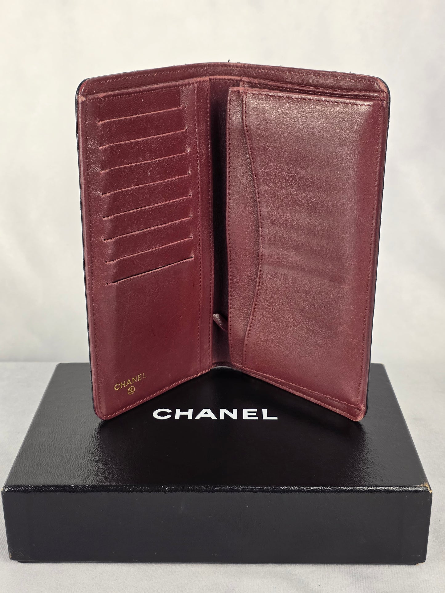 CHANEL QUILTED BLACK CAVIAR LONG WALLET