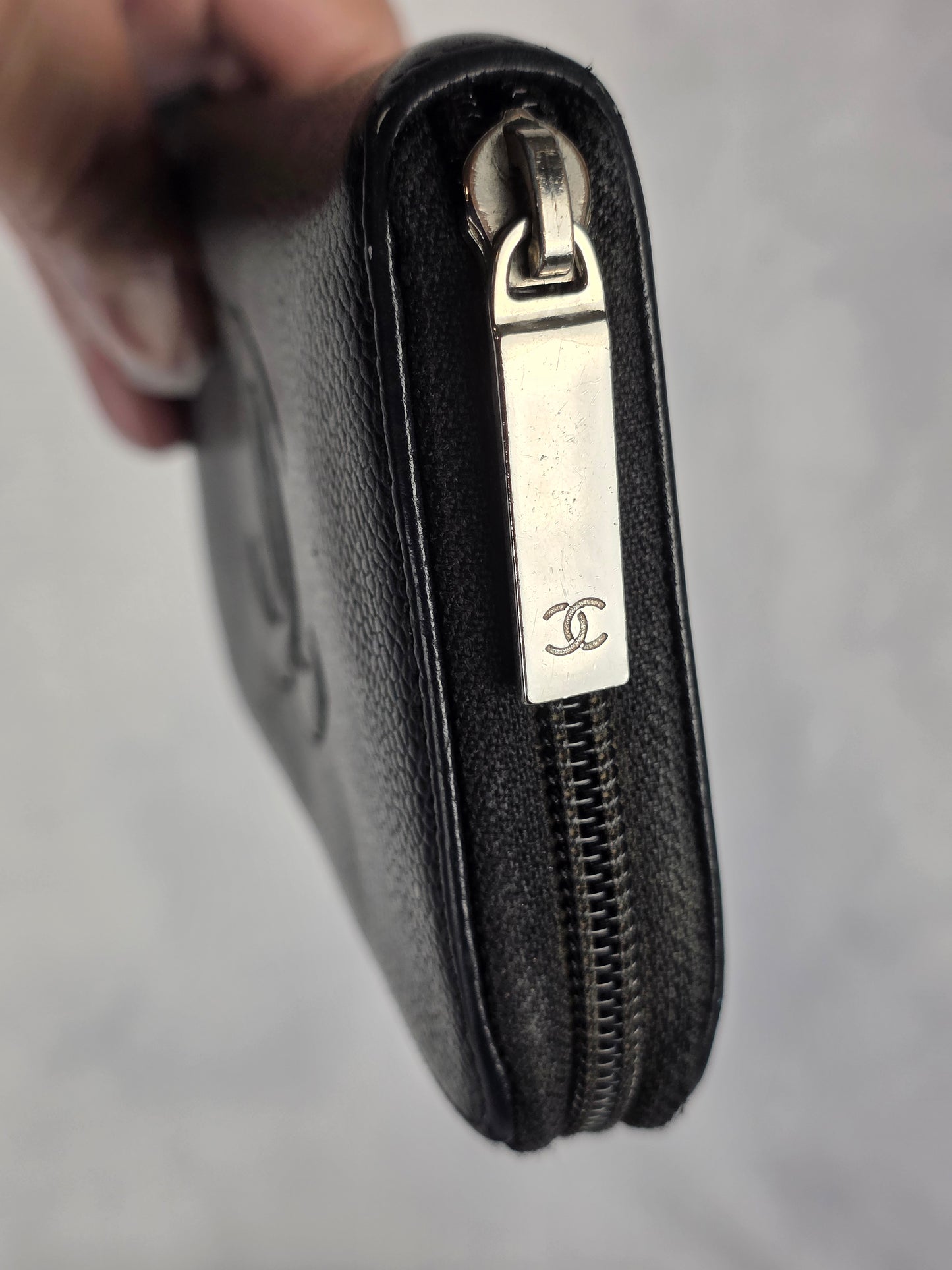 CHANEL COCO BLACK CAVIAR CLASSIC LONG ZIPPER WALLET