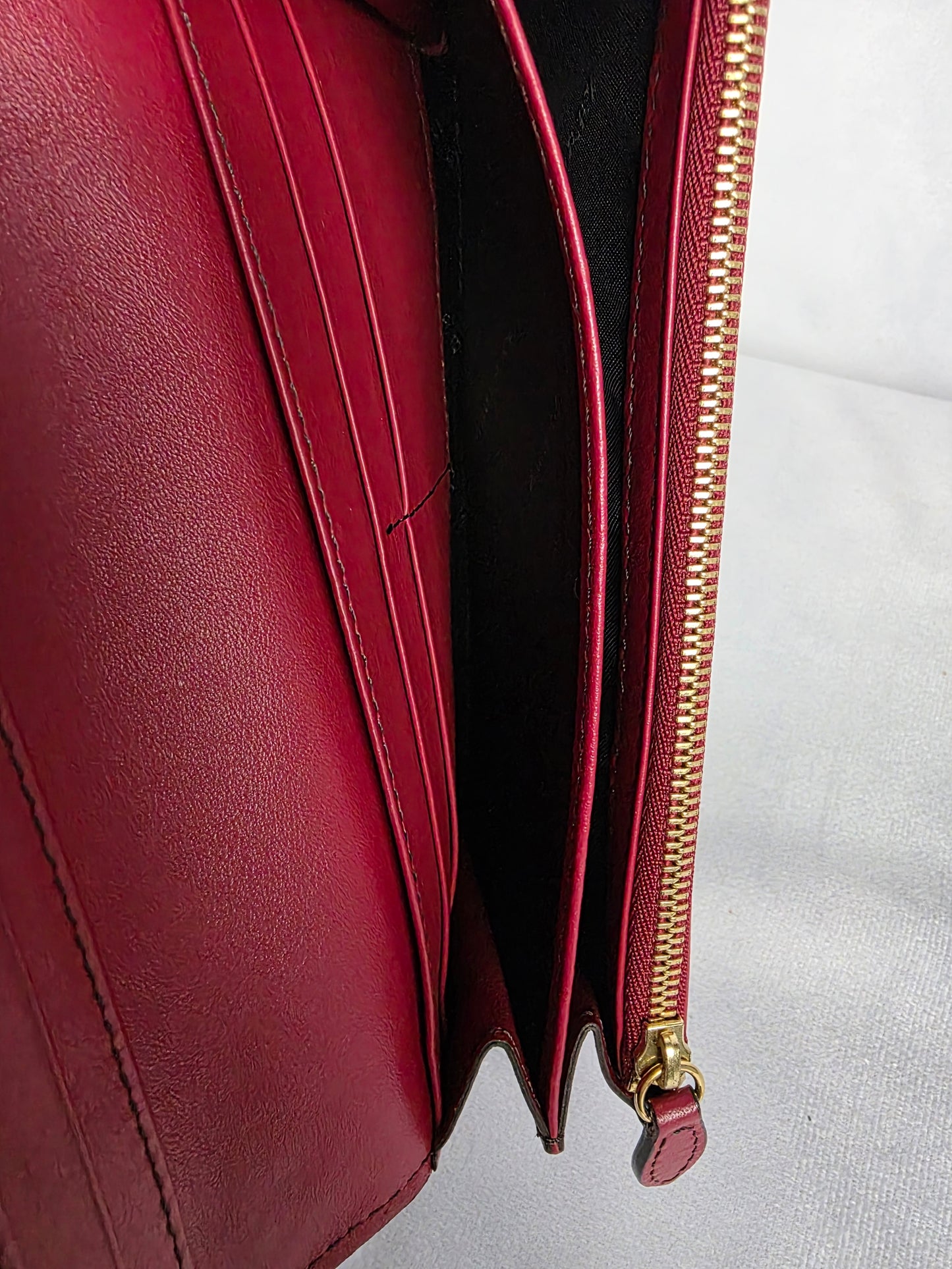BURBERRY MAROON HOUSE CHECK CANVAS AND LEATHER FLAP CONTINENTAL WALLET