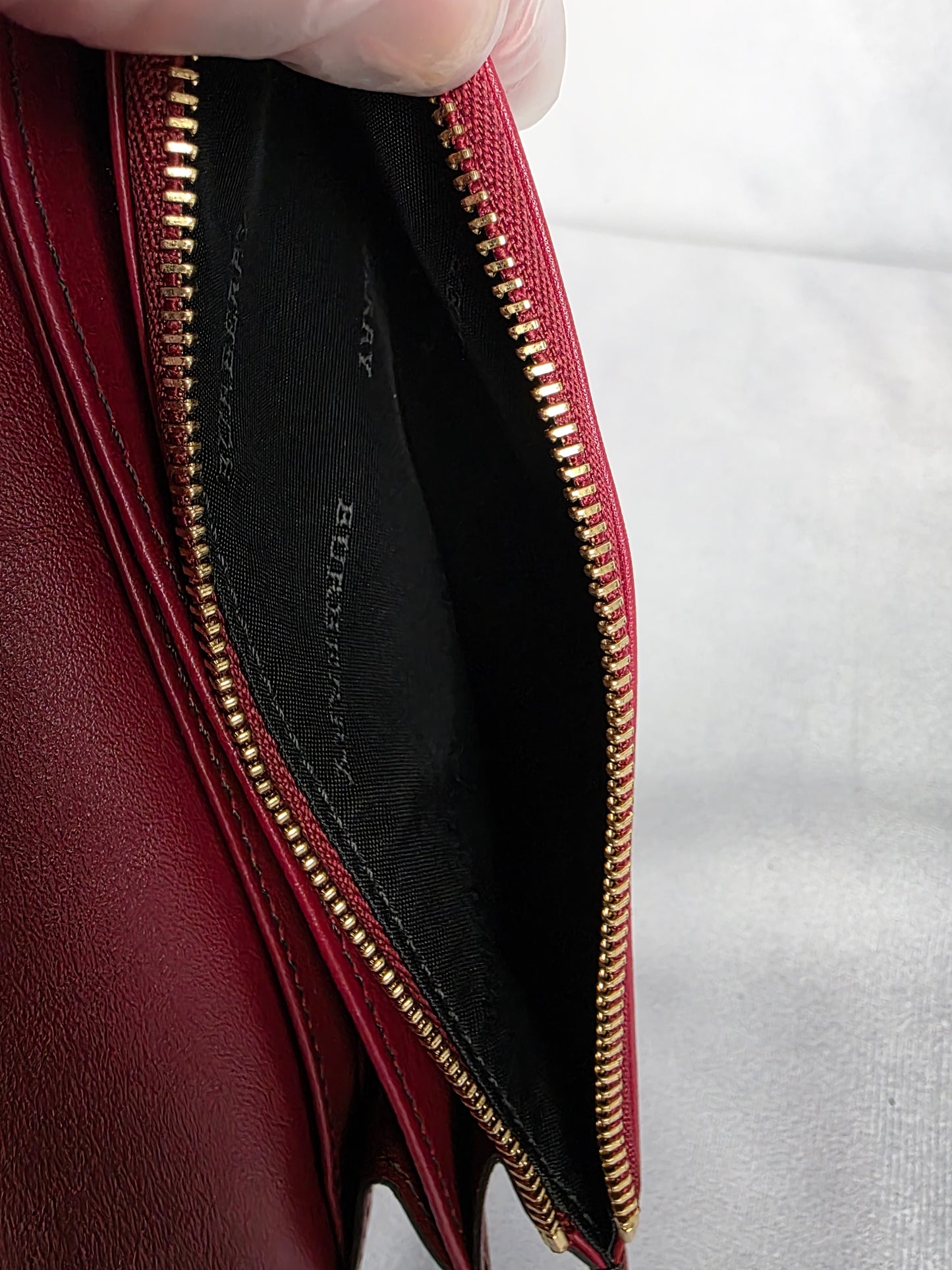 BURBERRY MAROON HOUSE CHECK CANVAS AND LEATHER FLAP CONTINENTAL WALLET