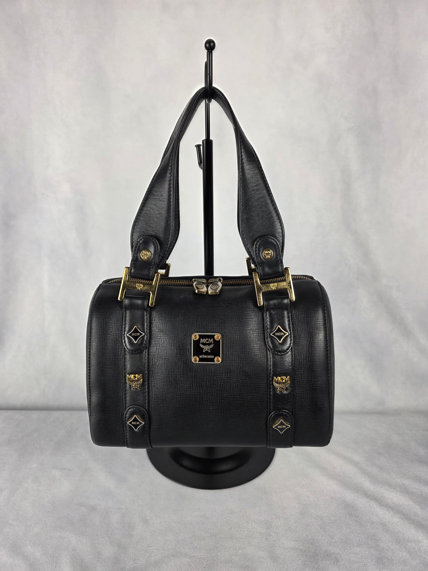 MCM BLACK MINI BOSTON BAG 3