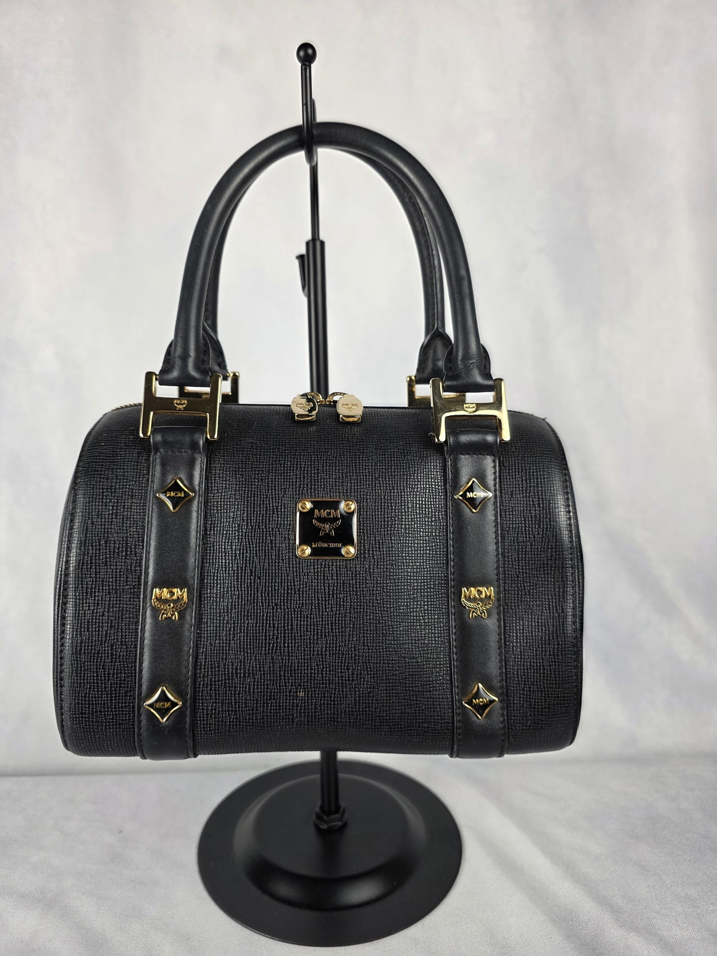 MCM BLACK MINI BOSTON BAG 2