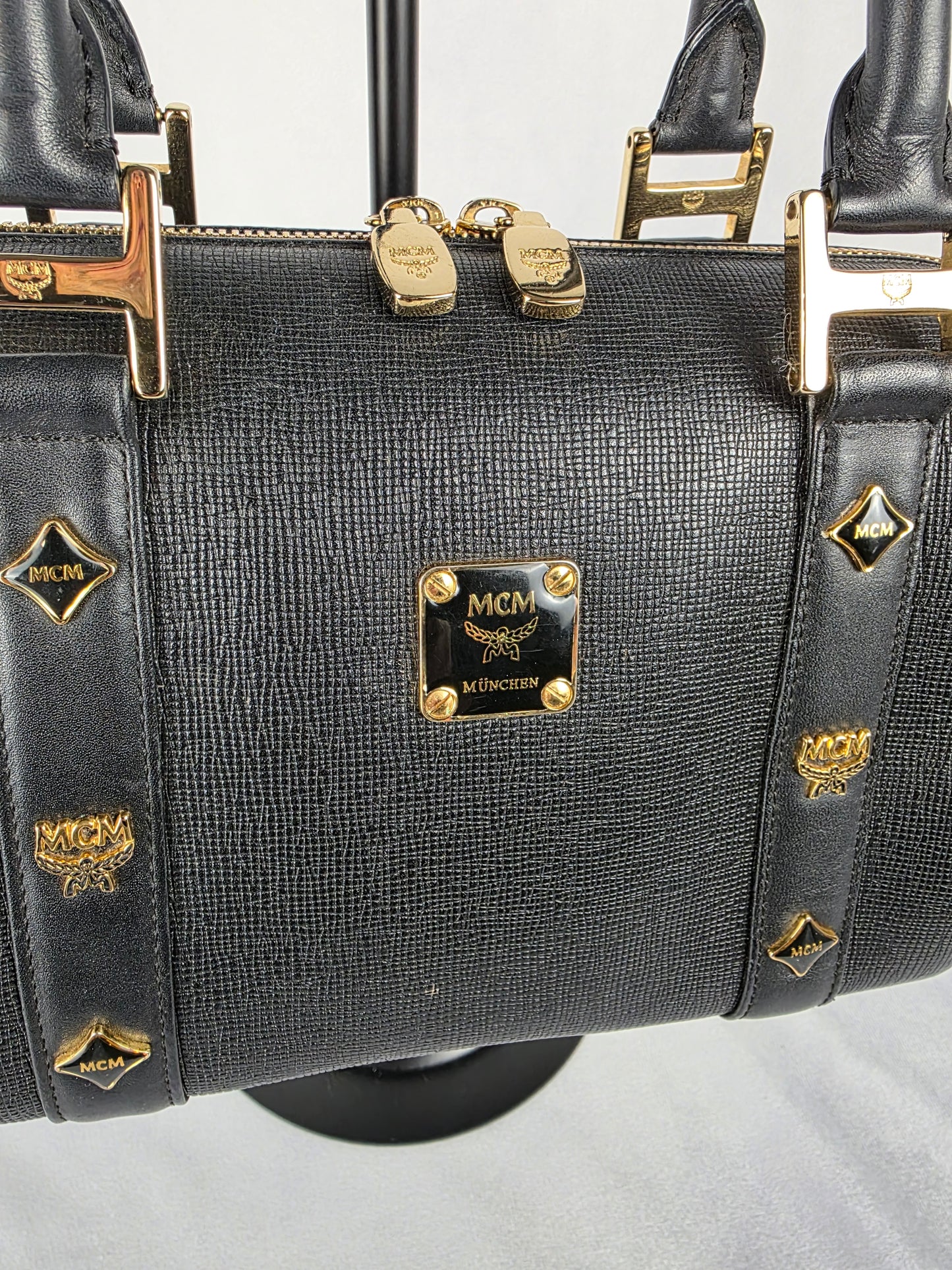 MCM BLACK MINI BOSTON BAG 2