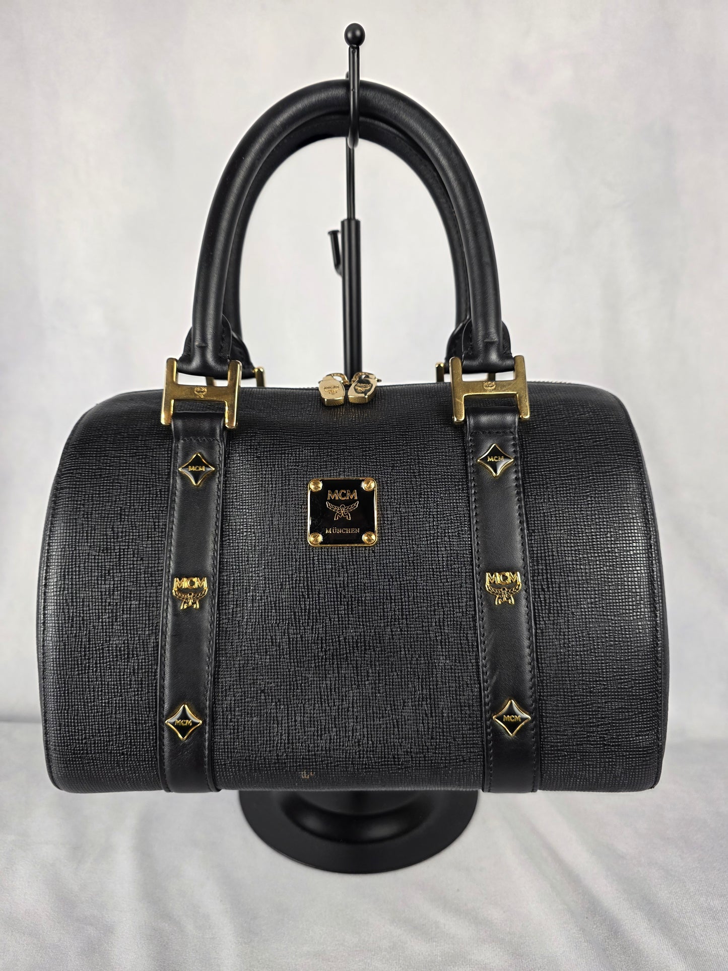 MCM BLACK MINI BOSTON BAG 1