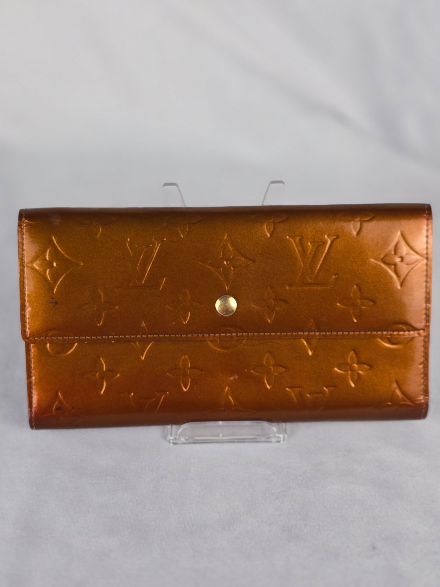 Louis Vuitton Monogram Vernis Porte Tresor International Bronze Wallet