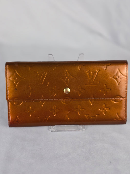 Louis Vuitton Monogram Vernis Porte Tresor International Bronze Wallet