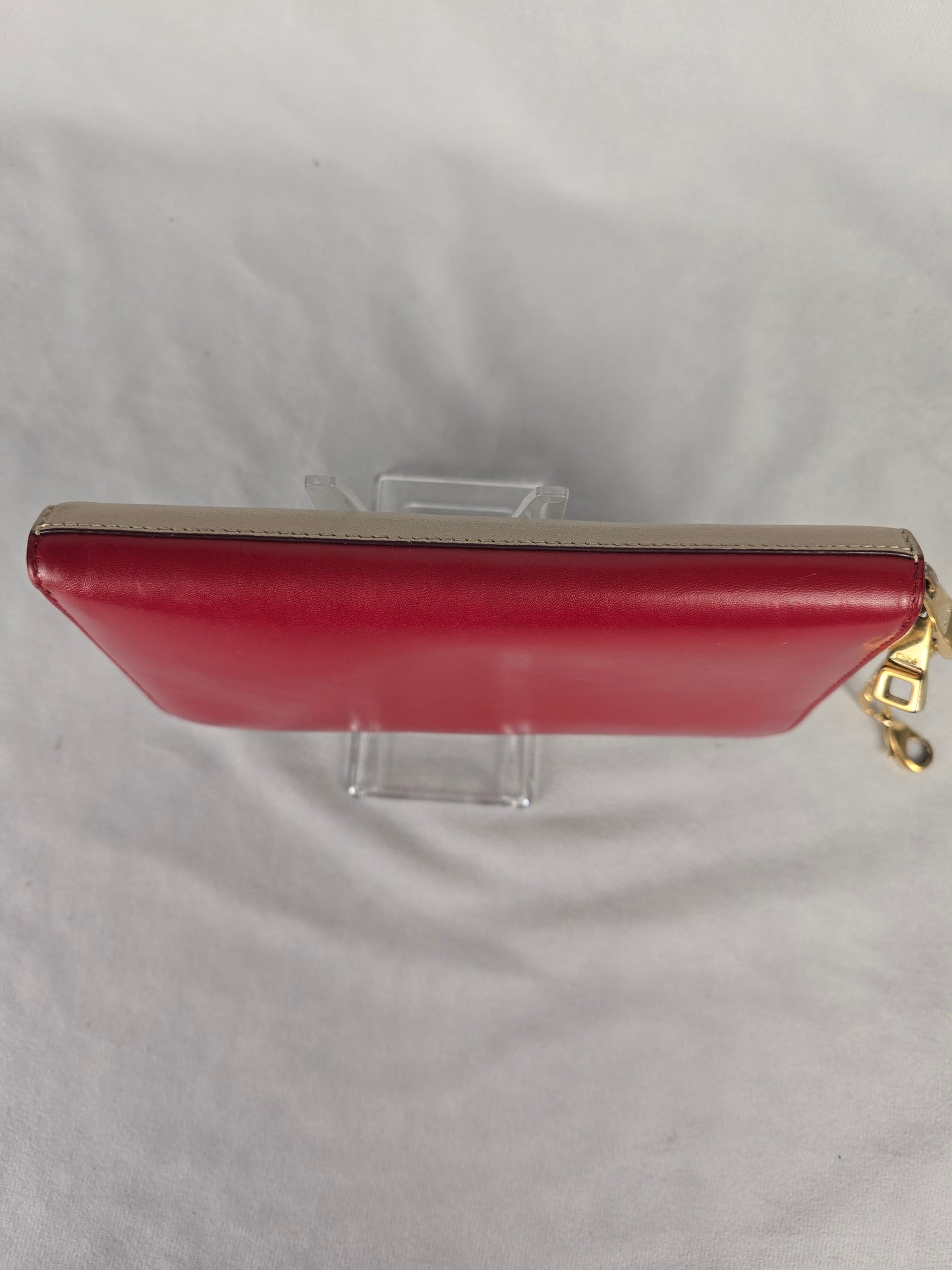 Chloe Two Tone Red/Cream Zippy Wallet