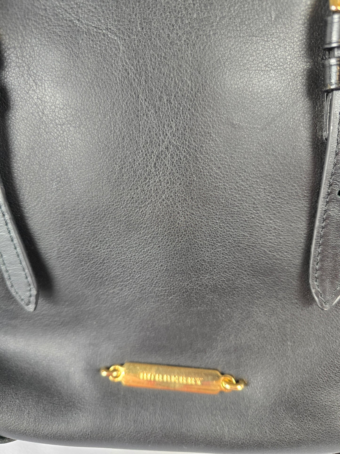 Burberry Black Calfskin with House Check Trim Salisbury Top Handle Bag